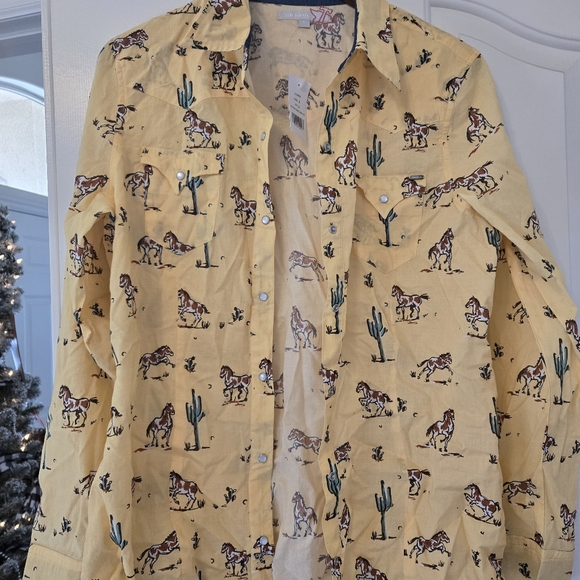 ROPER Women's Tin Haul PAINT PONY PRINT Western Snap Shirt - Picture 2 of 4